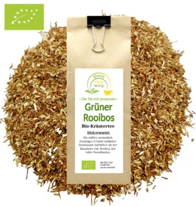 Grüner Rooibos Tee Bio Rotbusch Kräutertee koffeinfrei pur 250g Gratis Teeprobe - Bild 1 von 3