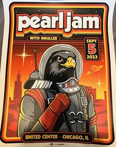 PÓSTER PEARL JAM CHICAGO 9/5 BLACKHAWKS UNITED CENTER EVENTO MARCA5 - Imagen 1 de 5