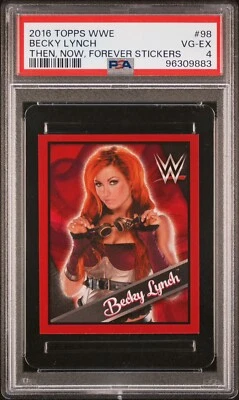 2016 Becky Lynch Rookie RC Sticker WWE Topps Then Now Forever Divas Album PSA 4 - Image 1 of 3