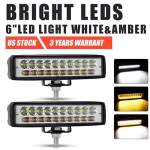 Pair 6inch 60W LED Work Light Bar Offroad 4WD Flood Pods Fog ATV Driving Lamp - Foto 1 di 12