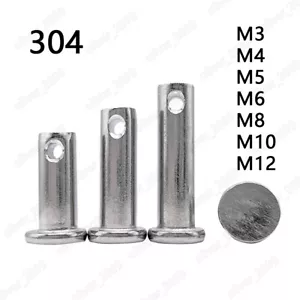 304 Stainless Steel Clevis Pins With Head M2/M2.5/M3/M4/M5/M6/M8/M10/M12 - Picture 1 of 6