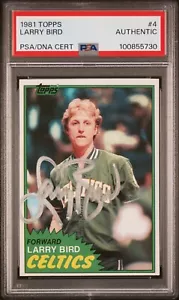Larry Bird 1981 Topps Signed Basketball Card #4 Auto PSA 100855730 - Bild 1 von 2