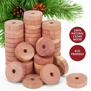 5-50 Pack 100% Natural Cedar Wood Rings Moth Repellent for Clothes Wardrobes - Picture 1 of 13