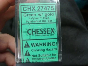 *RARE* 27475 Green w/ gold Polyhedral Die Set LAST ONE - Picture 1 of 7