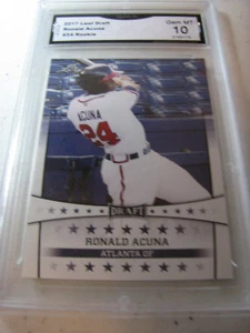 RONALD ACUNA BRAVES 2017 LEAF DRAFT ROOKIE RC # 34 GRADO 10 L@@K - Foto 1 di 2