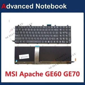 Keyboard For MSI GE70 2QD Apache GE70 2QE Apache Pro Laptop Color Backlit US - Picture 1 of 6