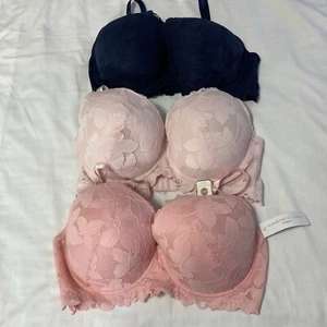 Adrienne Vittadini Studio Bra Sz 40DD Everday Bra Comfort Set of 3 Lacey Floral - Picture 1 of 16