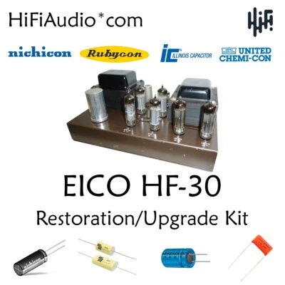 EICO HF-30 Amp Restauración Recapitulación Reparación Actualización Reconstrucción Kit Filtro Condensador Foto 1 de 4