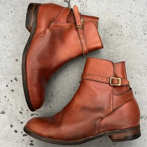 SWAINE ADENEY BRIGG Jodhper Strap Brown LEATHER BOOTS London Vtg London Sz 9 - Picture 1 of 8