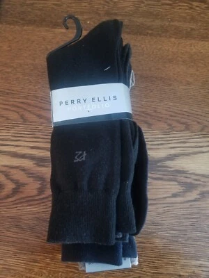 PACK DE 5 CALCETINES PARA HOMBRE PERRY ELLIS PORTAFOLIO MEZCLA ALGODÓN PREMIUM TALLA 7-12 $30 Foto 1 de 4