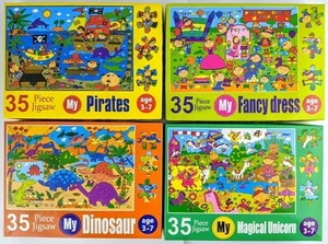35 pieces Jigsaw Puzzles Kids Puzzle Toy Game Dinosaur Pirates Dress Unicorn - Picture 1 of 14