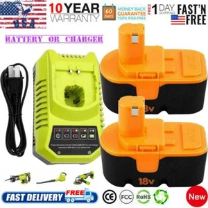 Ni-Mh for Ryobi 18V Battery OR Charger P100 P101 130224028 130224007 ABP1801 NEW - Picture 1 of 18