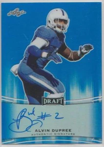 ALVIN BUD DUPREE 2015 LEAF METAL DRAFT BLUE REFRACTOR ONCARD AUTO /50 STEELERS - Picture 1 of 1