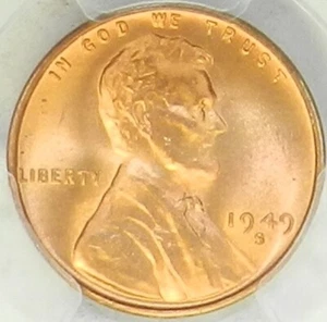 1949 S Lincoln Wheat Cent MS 67 RD - PCGS Red Wheat Penny [779] - Picture 1 of 4
