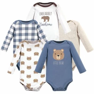 Hudson Baby Long Sleeve Bodysuits 5-Pack, Little Bear - Picture 1 of 1