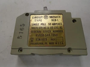 ETN-1079 Circuit Breaker Mfg: ITE 50 AMP 125 Volt AC / AC Type NLB-1 - Picture 1 of 3