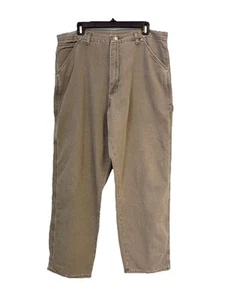 Vintage Y2K Wrangler Carpenter Pants 36x32 Brown Relaxed Workwear Faded - Picture 1 of 14