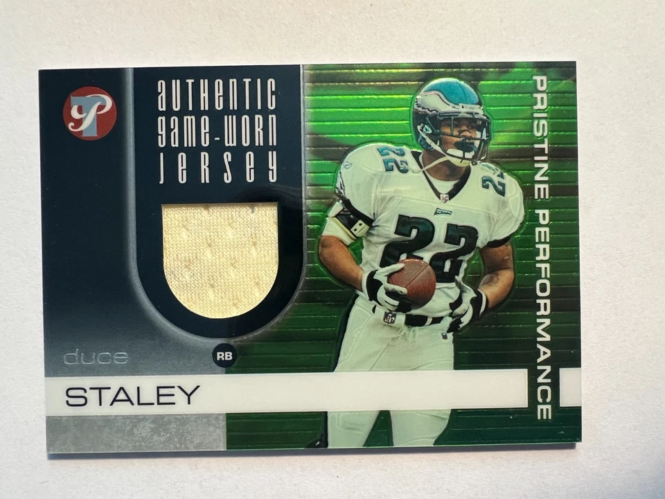 2003 Topps Pristine Performance Duce Staley #PP-DS Game Worn Jersey Patch - Image 1 of 1