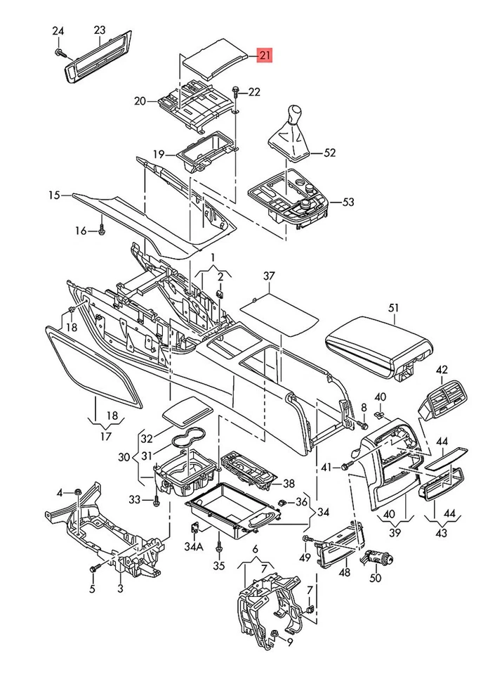 Tapicería original AUDI A6 para Stow.Comp. Cenicero O Negro-Brillante 4G0863440AH1LQ Foto 1 de 1