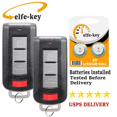 2 Keyless Remote Key Fob 4B for Mitsubishi 2008-2017 Lancer Outlander 2015-2020 - Image 1 of 4