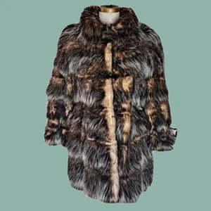 Vintage 80s Women’s Genuine Opossum Fur Coat Size 10/33 Gray Beige Argentina - Picture 1 of 10