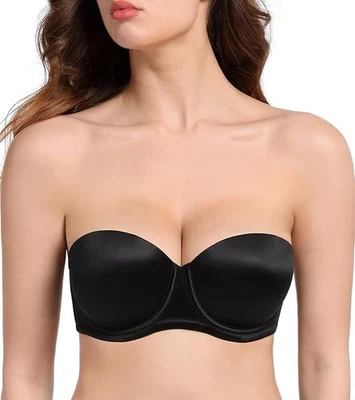 Lemorosy Women's Push Up Strapless Bra Thick Padded Underwire Multiway Convertib
