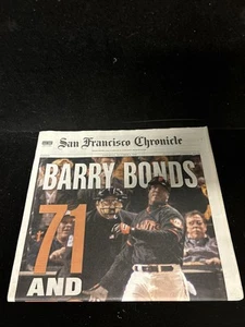 San Francisco Chronicle October 6, 2001 "Barry Bonds 71 and 72" - Picture 1 of 3