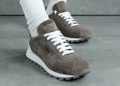 *BRUNELLO CUCINELLI* Zapatillas de gamuza con detalle de cuentas Monili IT 39 Foto 1 de 4