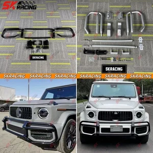 Black/Silver Guard Grille Front Bumper Bull Bar Fit For 2019-2024 BENZ G63 AMG - Bild 1 von 28