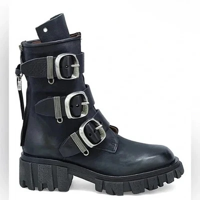 A.S.98 Hamish Boots Women 9 Edgy Bold Grunge Chunky Punk Moto Goth Whimygoth New - Image 1 of 4