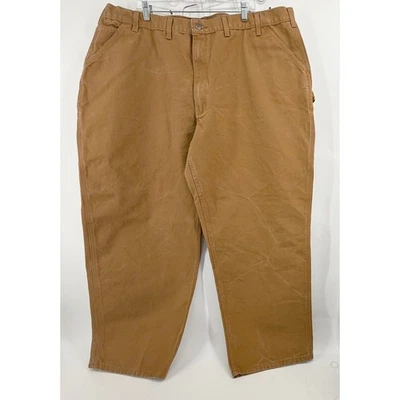 Carhartt Mens Work Dungaree Pants Mens 48x32 Brown Carpenter Canvas Utility Work - Image 1 of 4