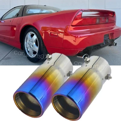 2PCS Exhaust Pipe Tip Rear Tail Throat Muffler Blue For 1991 Acura NSX Foto 1 de 4