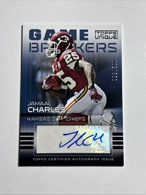 2009 Jamaal Charles Topps Unique Game Breakers Auto # /500 Chiefs Legend - Image 1 of 4