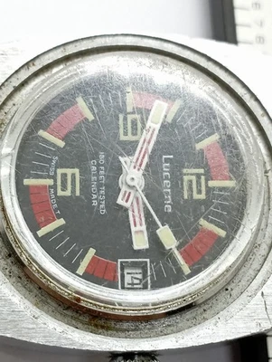 RELOJ BUZO BASE LUCERNA VINTAGE 150 PIES PROBADO! Reloj Sector Dial Manecillas Raras Foto 1 de 4