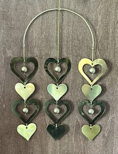 RARE 1960s Kaija Aarikka of Finland Heart-Shaped Brass Metal Mobile - Picture 1 of 6