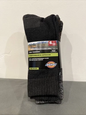PACK DE 4 PARES DE CALCETINES PARA HOMBRE DICKIES THE TREKKER PERFORMANCE AIRE LIBRE PESO MEDIO CREW NUEVOS Foto 1 de 4