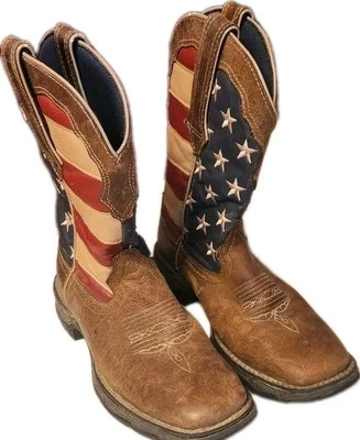 Botas DURANGO Bandera Americana Mujer 6M Dama Rebel RD4414 EE. UU. Rojo Blanco Azul 10" Foto 1 de 4