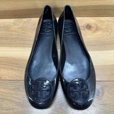 Tory Burch Jelly Flats Mujer 8 Negro Goma Slip On Reva Foto 1 de 4