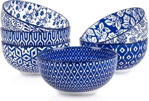 Keramik Müslischalen 6er Set, 24 Unzen Tiefe Suppenschüsseln für Küche, 5,9 Zoll Porce - Bild 1 von 7