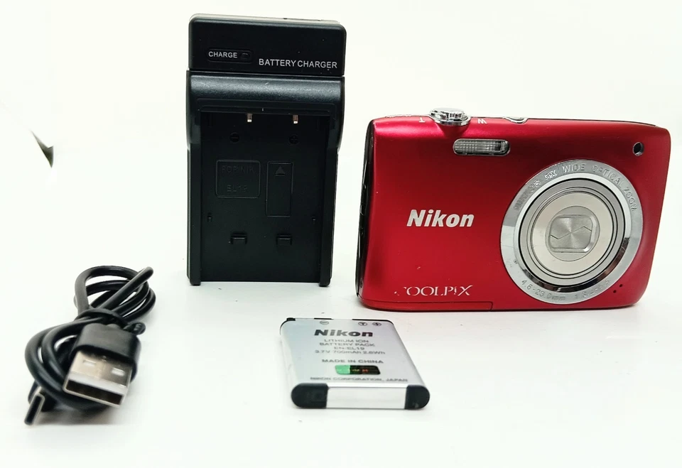 (EXC+++++) Nikon Coolpix S2900 Red 20.1MP 5x Zoom Compact Digital Camera Japan - Image 1 of 4