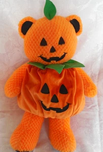 EUC 16" orange Halloween Build A Bear mit Jack-o-Lantern Kopf & Kürbis Kostüm - Bild 1 von 4