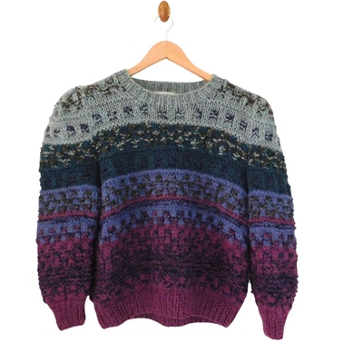 Suéter de Colección Años 80 CHRISTINA Mezcla de Lana Grueso Tejido a Mano Talla Grande Foto 1 de 4