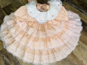 Vintage Martha Miniaturen Kleid Gr. 6 Spitze Nylon 80er Jahre Top Zustand - Bild 1 von 7