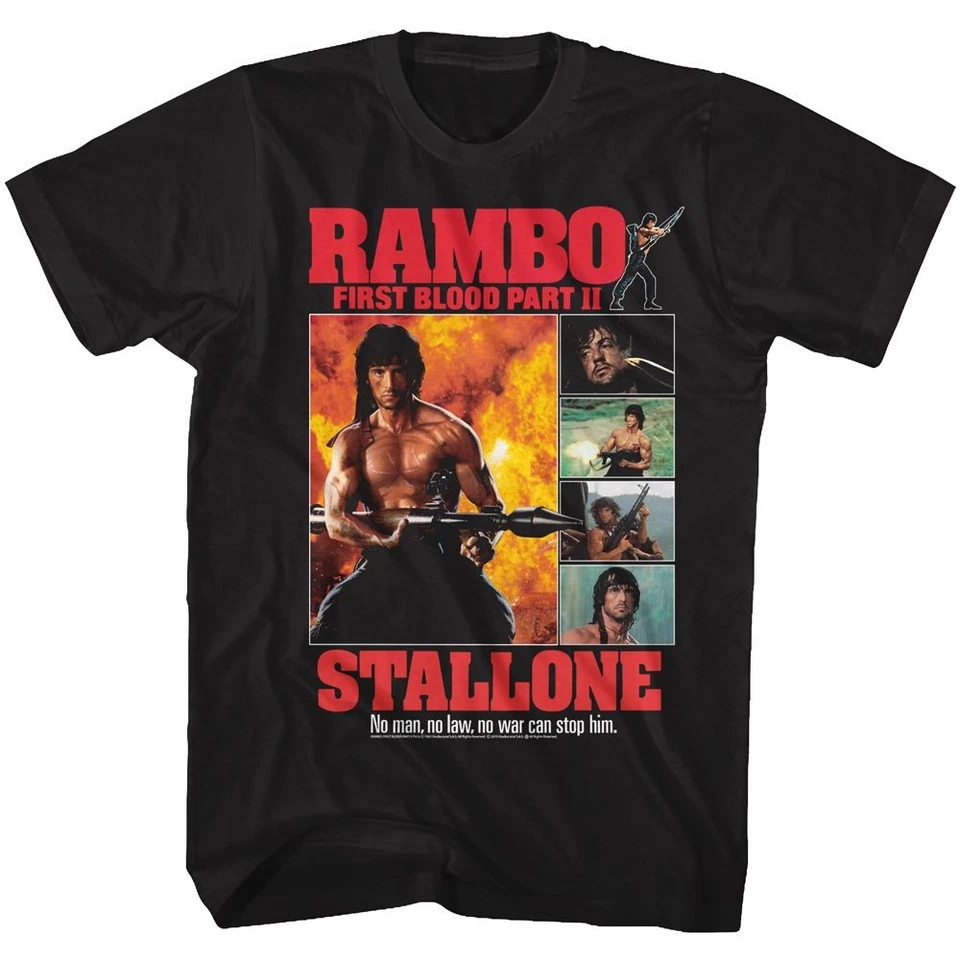 Rambo - Part II Collage - Short Sleeve - Adult - T-Shirt - Image 1 of 1