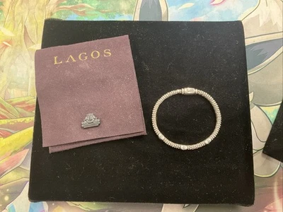 PULSERA LAGOS PLATA DE LEY 925 TRES ESTACIONES X CAVIAR 6MM ~ 28,1 GRAMOS Foto 1 de 4