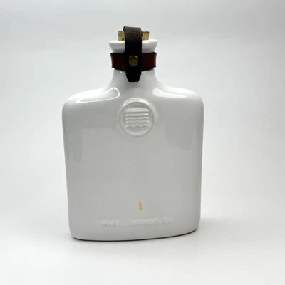 Misc. Goods Co. Ivory Ceramic Flask Bottle 11oz with Cork Top Made in USA - Image 1 of 4