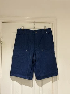 Men’s Carhartt Knee Length Denim Rework Jorts, Navy Blue Denim. Size 34w - Picture 1 of 7