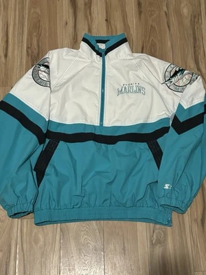 CHAQUETA VINTAGE STARTER MLB FLORIDA MARLINS CUARTO CREMALLERA TALLA XL Foto 1 de 4