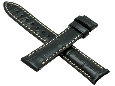 Correa de reloj Longines L682135764 negra mate cocodrilo 15 mm/14 mm NUEVA Foto 1 de 3