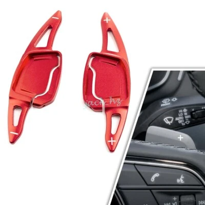 For 2020+ Audi A4 B9 A5 A6 C8 A7 A3 Steering Wheel Paddle Shifter Extension Red - Image 1 of 4